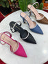 Closed Pointy Toe Adjustable Ankle Strap Heels
